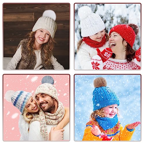 BQTQ 40 Pcs Faux Fur Pom Poms DIY Hat Pompom with Elastic Loop (Soft Color) - color: Soft Color