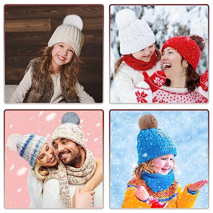 BQTQ 40 Pcs Faux Fur Pom Poms DIY Hat Pompom with Elastic Loop (Soft Color) - color: Soft Color