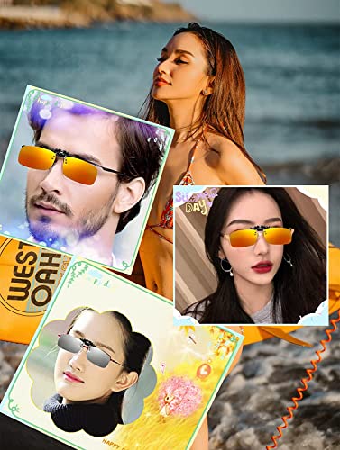 Clip on Flip up Polarized Lens For Prescription Glasses UV Protection Sunglasses (Clear lenses not Polarized) - color: 5 Pcs + Metal Frame