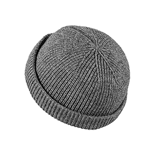 Croogo Brimless Hat Beanie Docker Cap Rolled Cuff Worker Sailor Skullcap - color: Ct47-gray