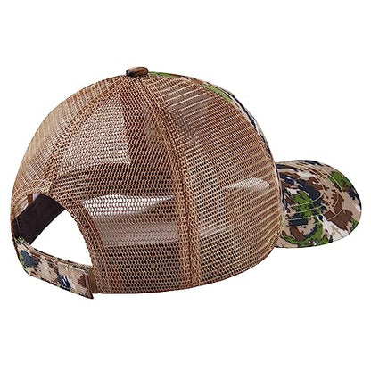 BASSDASH Altimate Fishing Hat Mesh Back for Men Women Adjustable Baseball Trucker Cap - color: Highland