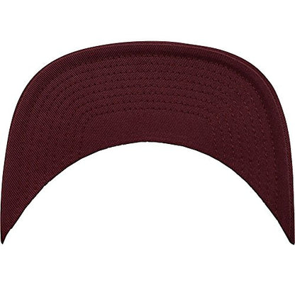 Flexfit Two-Tone Stretch Mesh Fitted Cap Hat - color: Maroon, size: Small-Medium, style: Flexfit Flat Visor