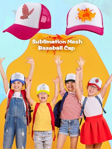 10 Pack Kids Trucker Hats Bulk Blank Mesh Baseball Hats Adjustable Sublimation Caps for Boys Girls DIY Craft - color: Color Style 4