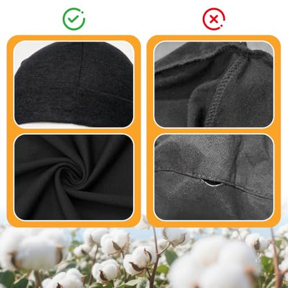 Cotton Skull Caps for Men Women Breathable Night Cap Beanie Sleep Hats