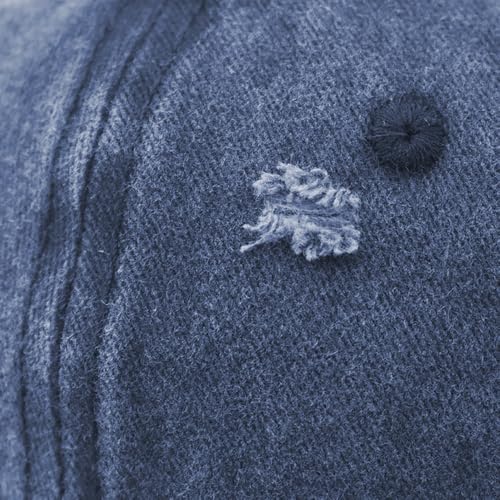 Classic Vintage Distressed Baseball Cap, Washed Cotton, Adjustable Fit - color: C-blue