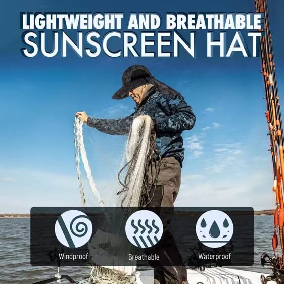 Outdoor Sun Hat for Men with 50+ UPF Protection Safari Cap Wide Brim Fishing Hat with Neck Flap, for Dad… - color: Gray Camouflage