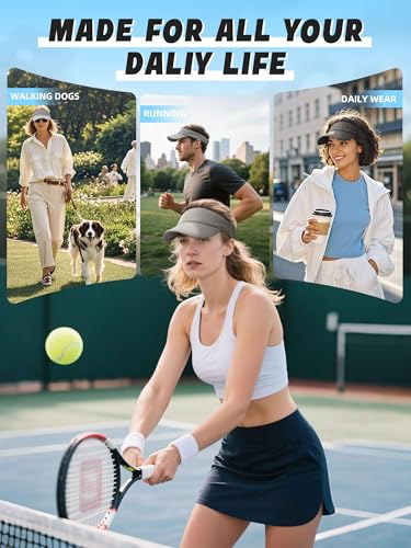 Sport Sun Visor Hat for Women and Men,Lightweight Cooling Sweatband Hat for Golf,Running,Tennis