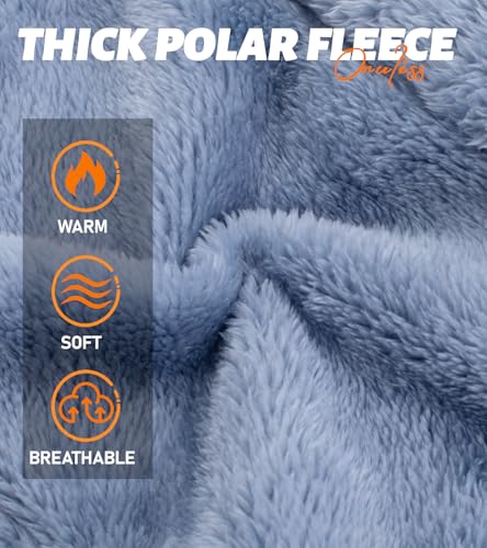Winter Thermal Balaclava, Polar Fleece Hood Ski Mask for Women Men, Windproof Face Mask Cover Hat Neck Warmer Scarf Blue