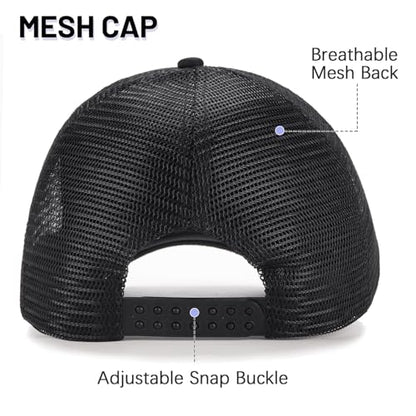 Ultrafun 10 Pack Trucker Hat Mesh Sublimation Blank Hats Adjustable Baseball Caps Hats for Men Women - color: Black