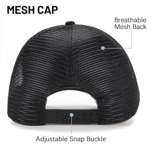 Ultrafun 10 Pack Trucker Hat Mesh Sublimation Blank Hats Adjustable Baseball Caps Hats for Men Women - color: Black