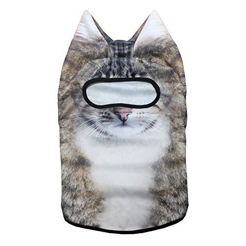 WTACTFUL 3D Animal Ears Balaclava, Breathable Face Mask for Halloween - color: Cat Meb-20