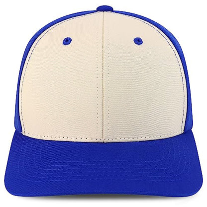 Trendy Apparel Shop Structured High Profile 6 Panel Curved Bill Snapback Baseball Cap - color: Stone Royal