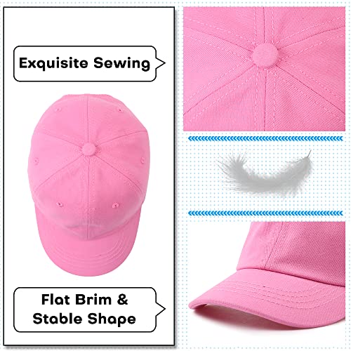 Peecabe Plain Toddler Baseball Hat Unisex Cotton Kids Trucker Hat Adjustable Baby Boys Sun Caps Girls Baseball Cap 1-5Y - color: Dark Pink, size: 4-8 Years