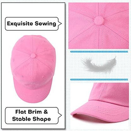 Peecabe Plain Toddler Baseball Hat Unisex Cotton Kids Trucker Hat Adjustable Baby Boys Sun Caps Girls Baseball Cap 1-5Y - color: Dark Pink, size: 4-8 Years