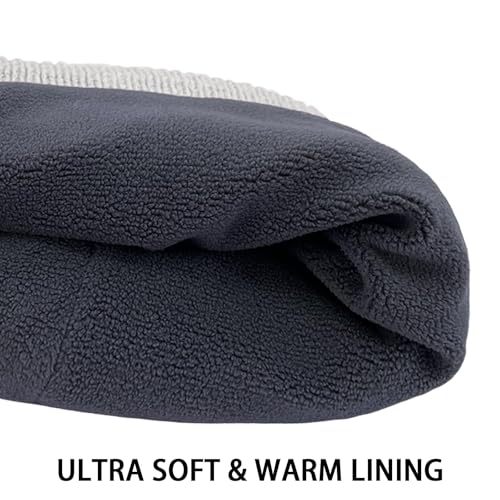 Winter Beanie Hats for Women Men Fleece Slouchy Knit Thick Beanies Warm Thermal Snow Ski Hat Gifts for Cold Weather - color: Light Grey