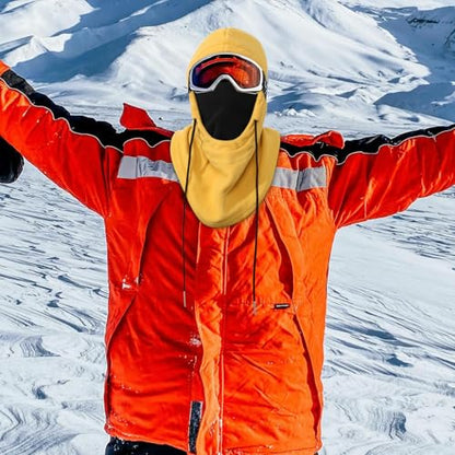 Achiou Ski Mask, Winter Balaclava Warm Windproof Face Cover Men Women - color: Turmeric