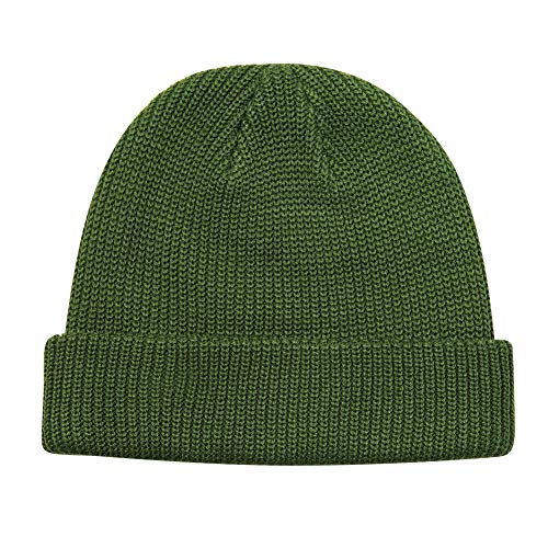 Beanie Hat Knit Ski Cap Fisherman Beanie for Men Women - color: Army Green