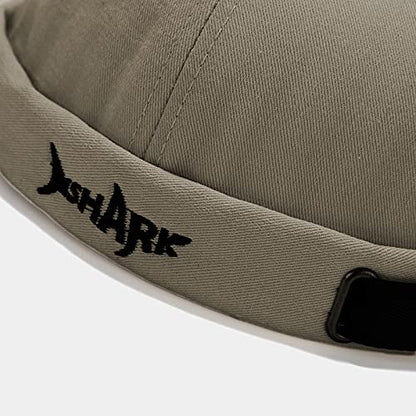 Men Hats Docker Cap Hats Beanie Sailor Cap Worker Hat Rolled Cuff Retro Brimless Hat with Adjustable - color: Shark-green