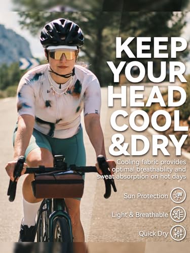 Hikenture Cycling Cap,Cooling Skull Cap Bike Hat with Sun Visor, Summer Breathable Helmet Liner Biking Cap for Men Women - color: Whitegrey