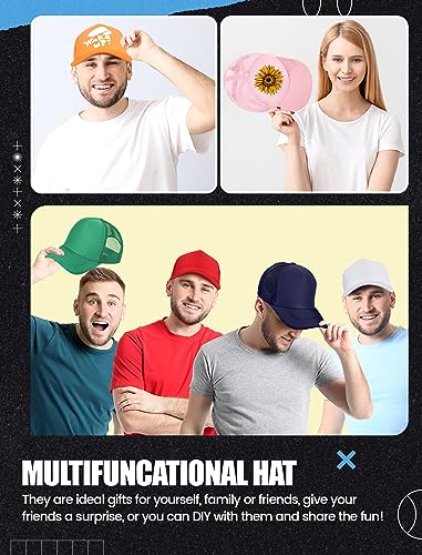 Tarpop 10 Pcs Sublimation Blank Trucker Hats Bulk - color: Bright Colors