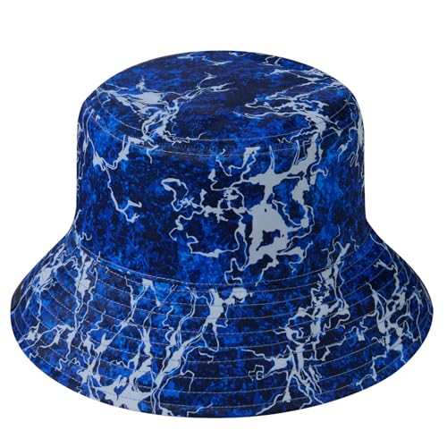 UPF 50+ Reversible Sun Hat - color: Airy Blue/Dark Blue Waves, size: Medium