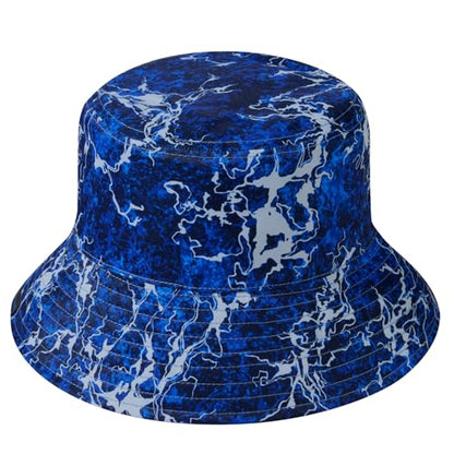 UPF 50+ Reversible Sun Hat - color: Airy Blue/Dark Blue Waves, size: Medium