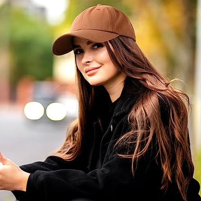 Lvaiz Womens Satin Lined Baseball Cap Washed Cotton Adjustable Dad Hat - color: Brown
