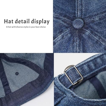 Classic Denim Skull Cap for Men Adjustable Brimless Beanie Hat for Everyday Casual Wear - color: Navy Blue