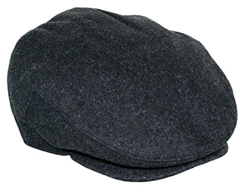 EPOCH Men's Herringbone Wool Tweed Newsboy Ivy Cabbie Driving Cap - color: 1581-charcoal, size: X-Large
