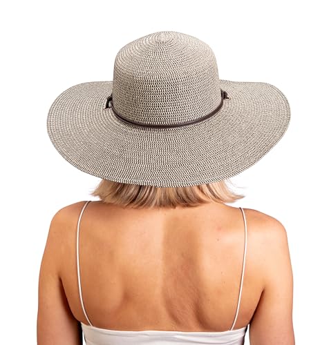 Sloggers Women's Wide Brim Braided Sun Hat with Wind Lanyard - UPF 50+ Maximum Sun Protection - color: Sage