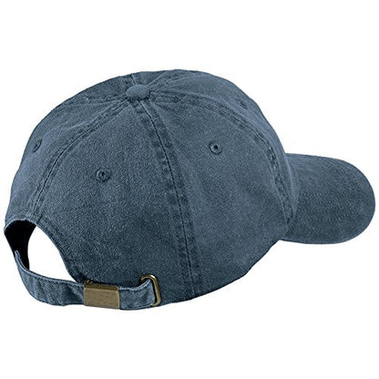 Trendy Apparel Shop Lymphoma Ribbon Embroidered Cotton Washed Baseball Cap - color: Navy