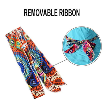 WITERY Floppy Summer UPF50+ Foldable Sun Beach Hats Accessories Wide Brim for Women - color: Blue