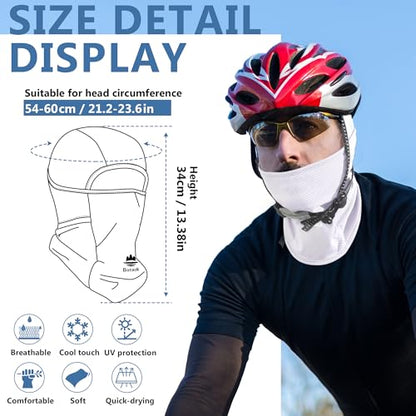 Balaclava Ski Mask, Sun Protection Breathable Face Cover Men Women - color: White