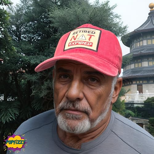 Popfizzy Funny Hats for Men and Women, Fun Adult Baseball Cap, Funny Birthday Gifts for Women and Men, Cool Dad Hat Gift Idea - color: Retired Not Expired (Red)