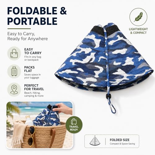 HUAMULAN Men Wide Brim Sun Hat Summer Outdoor Women Bucket Fishing Hats - color: C1004-micaishenlan
