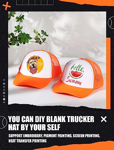 Tarpop 10 Pcs Sublimation Blank Trucker Hats Bulk - color: Orange and White