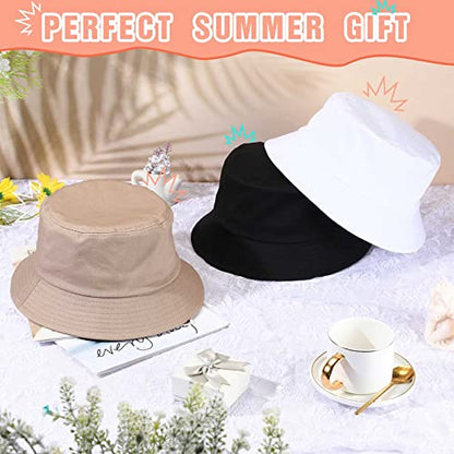 Zhanmai 3 Pcs XXL Bucke Large Oversize Hat for Woman - color: Black, White and Khaki
