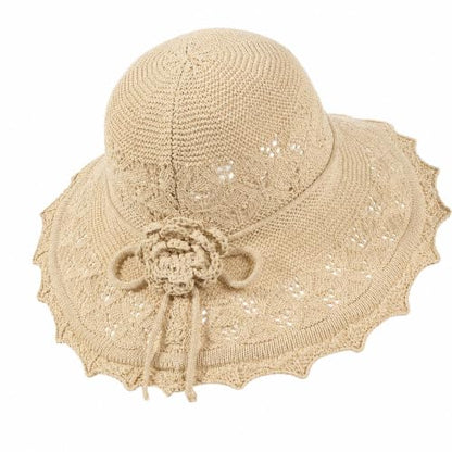 Woven Straw Bucket Hat for Women Bowknot Straw Bucket Hats Packable Sun Hats Summer Party Travel Daily Wear - color: Beige