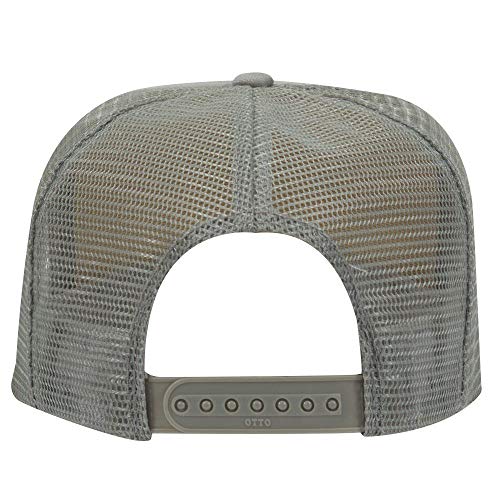 OTTO Polyester Foam Front 5 Panel High Crown Mesh Back Trucker Hat - color: Gray