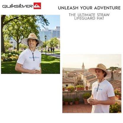 Quiksilver Men's Wide Brim Outdoor Lifeguard Straw Sun Hat - color: Twill, size: Large-X-Large