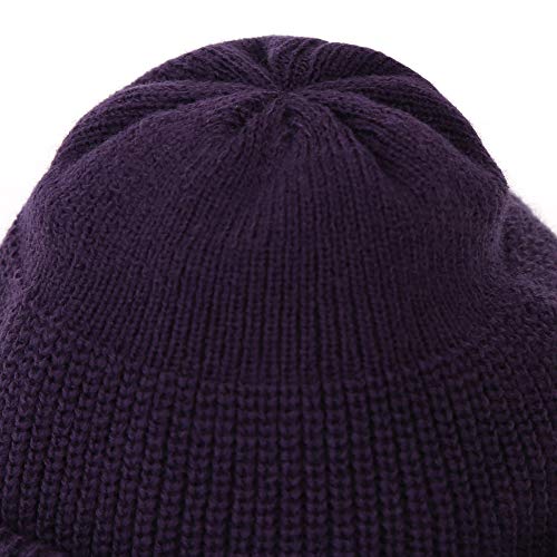 UNDERCONTROL Winter Trawler Fisherman Beanie Men Women Unisex Stylish Plain Docker Skull Hat Roll up Watch Cap Color Pack - color: Purple