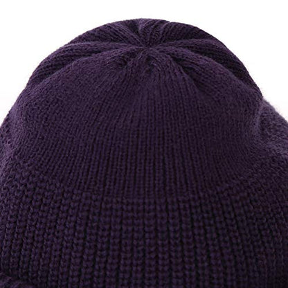 UNDERCONTROL Winter Trawler Fisherman Beanie Men Women Unisex Stylish Plain Docker Skull Hat Roll up Watch Cap Color Pack - color: Purple