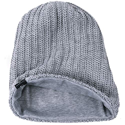 VECRY Mens Slouchy Beanie Knit Skull Cap Long Baggy Hip-hop Winter Summer Hat B305 - color: Ribbed-pale, size: Large