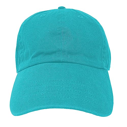 Glory Max 100% Cotton Baseball Cap Classic Plain Low Profile Golf Dad Hat Buckle Adjustable - color: Teal
