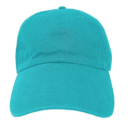 Glory Max 100% Cotton Baseball Cap Classic Plain Low Profile Golf Dad Hat Buckle Adjustable - color: Teal