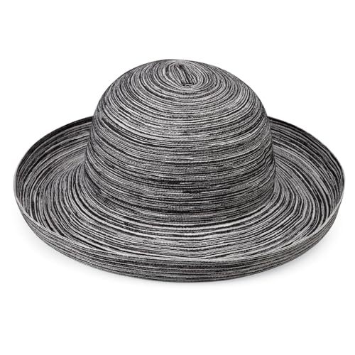 Wallaroo Hat Company Women's Sydney Sun Hat - UPF 30+ Sun Protection, Packable, Adjustable - Beach, Travel, Wide Brim - color: Black/White