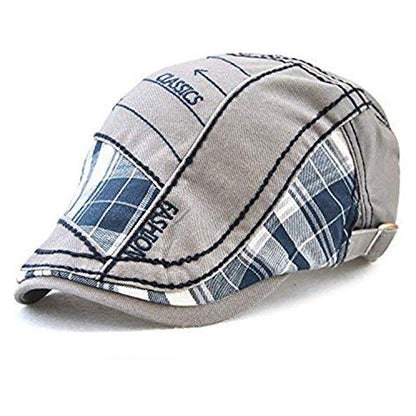 M MOACC Men Beret Hat Cotton Adjustable Newsboy Hats Cabbie Gatsby Cap Driving Flat Caps - color: Hat-t3-grey