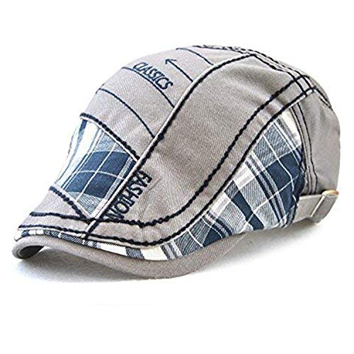 M MOACC Men Beret Hat Cotton Adjustable Newsboy Hats Cabbie Gatsby Cap Driving Flat Caps - color: Hat-t3-grey