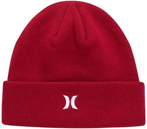 Hurley Mens Icon Knit Cuffed Beanie - color: Red