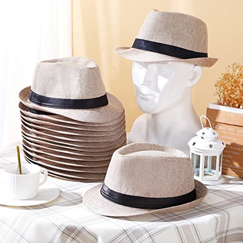 Suhine 36 Pcs Fedora Hat Bulk for 20s Party Supplies - color: Creamy White
